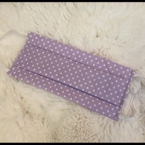 purple polka dot pleated mask